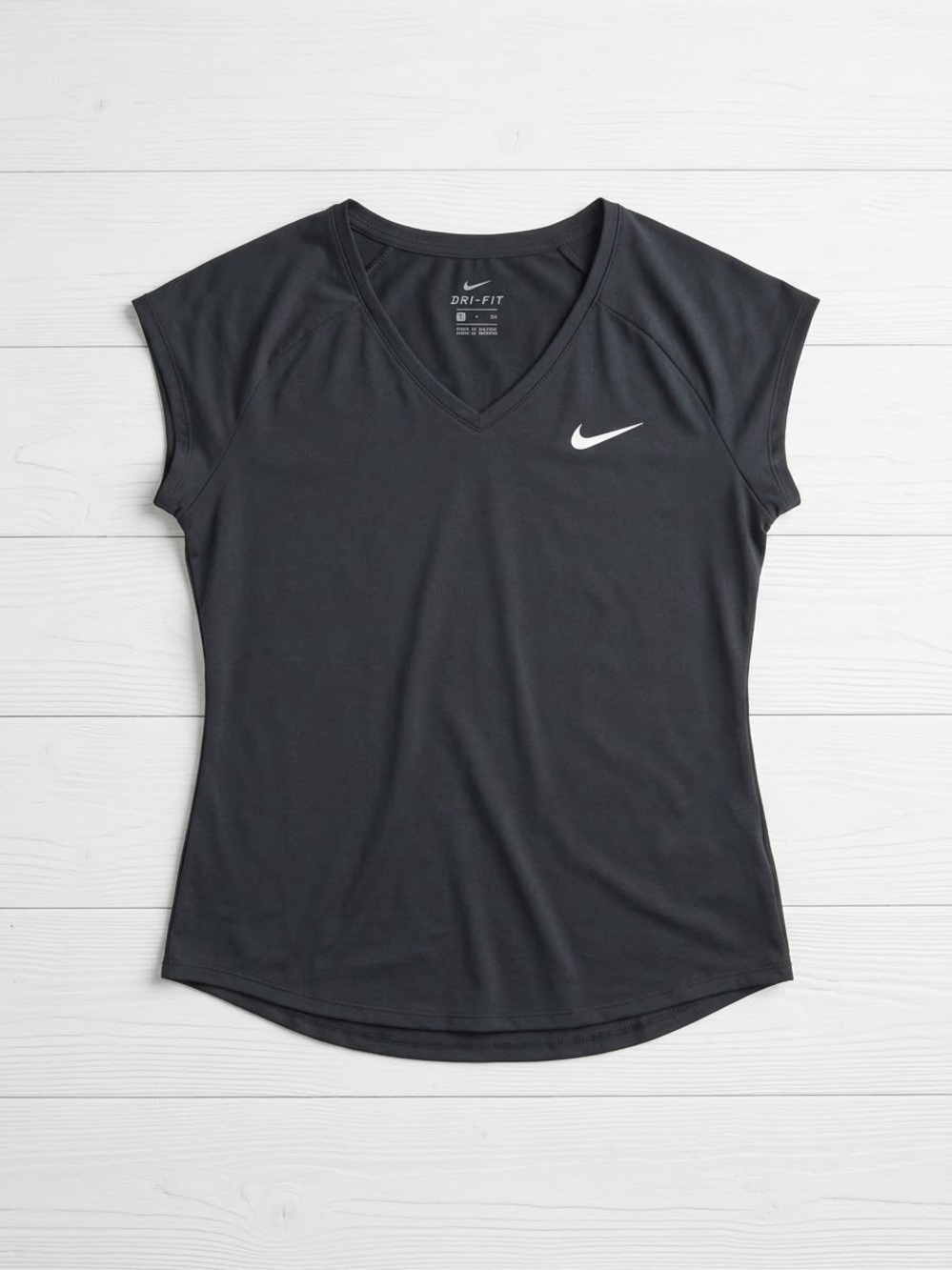 Nike Youth Large Black Dri-FIT Cap Sleeve V-Neck Athletic Training Shirt YL
